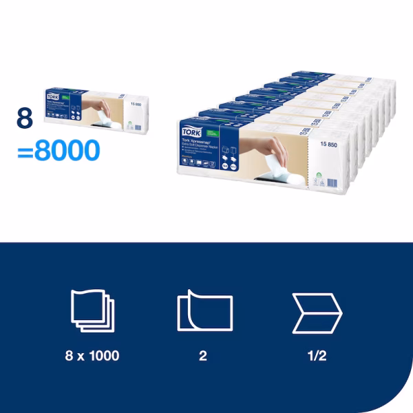 Tork salveta za dispenzer N4, 2 sloja, 21.3x16.5cm, 8000/1 - bijela - Image 5