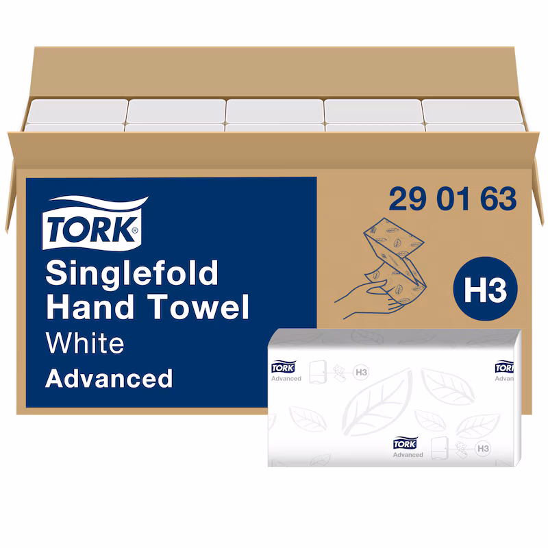 290163-e-com-1b-7322540542660-eu Tork Advanced složivi V ubrus u listu H3, 2 sloja, 23x24.8cm, 250x15=3.750 listića - Image 1