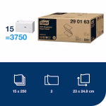 Tork Advanced složivi V ubrus u listu H3, 2 sloja, 23x24.8cm, 250x15=3.750 listića - Image 5