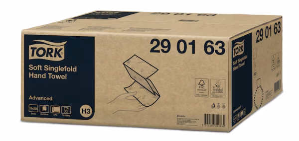 Tork Advanced složivi V ubrus u listu H3, 2 sloja, 23x24.8cm, 250x15=3.750 listića - Image 2