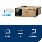 Tork Advanced složivi V ubrus u listu H3, 2 sloja, 23x23cm, 250x15=3.750 listića - Image 2
