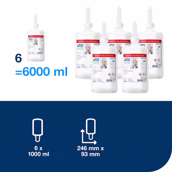 Tork alkoholni gel za ruke S1 od 1000ml - Image 2