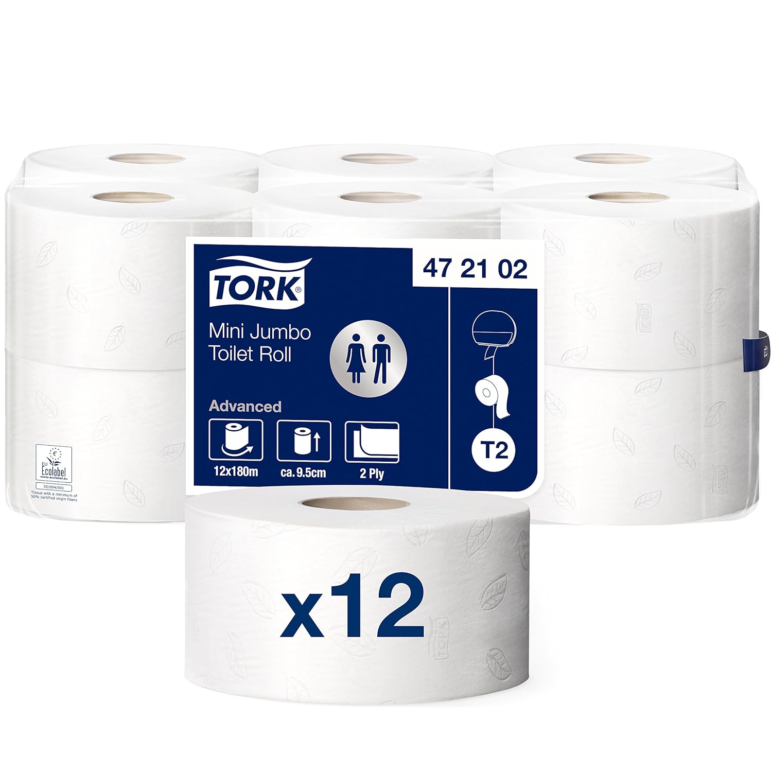 472102-1 Tork Advanced Mini Jumbo toalet papir rolna T2, 2 sloja, 180m, 12/1 - Image 1
