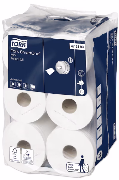 Tork SmartOne Mini toalet papir rolna T9 2sl., 111.7m, 620 listića, 12/1 - Image 2