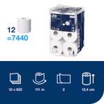 Tork SmartOne Mini toalet papir rolna T9 2sl., 111.7m, 620 listića, 12/1 - Image 3