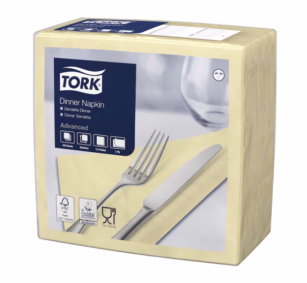 Tork salveta Dinner, 2 sloja, 39x39cm, 150/1 - šampanj - Image 3