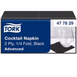 Tork salveta koktel, 2 sloja, 24x24cm, 200/1 - crna
