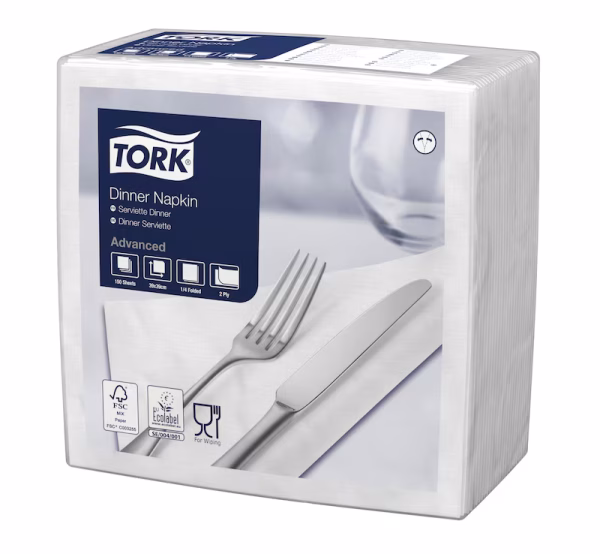 Tork salveta Dinner, 2 sloja, 39x39cm, 150/1 - bijela - Image 4