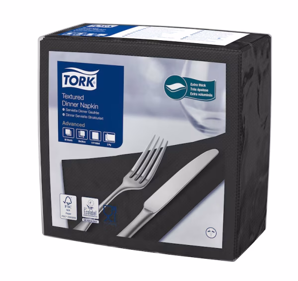 Tork NexxStyle salveta, 2 sloja, 39x39cm, 50/1 - crna - Image 3