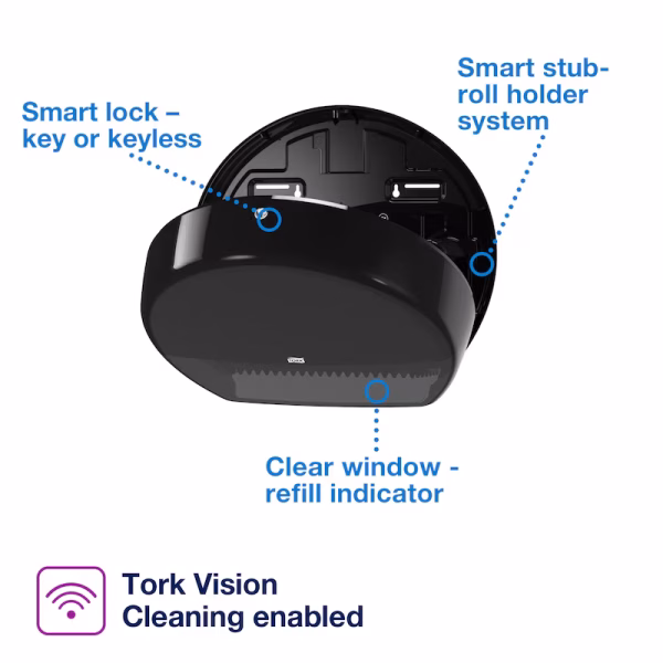 Tork dispenzer za mini jumbo toalet papir rolne T2 - crni - Image 5