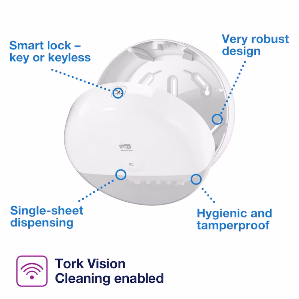 Tork dispenzer za SmartOne toalet papir T8 - bijeli - Image 4